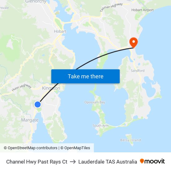 Channel Hwy Past Rays Ct to Lauderdale TAS Australia map