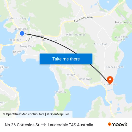 No.26 Cottesloe St to Lauderdale TAS Australia map