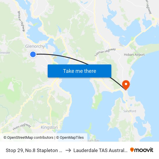 Stop 29, No.8 Stapleton St to Lauderdale TAS Australia map