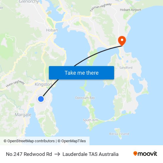 No.247 Redwood Rd to Lauderdale TAS Australia map