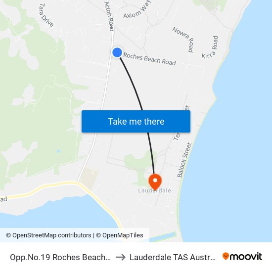 Opp.No.19 Roches Beach Rd to Lauderdale TAS Australia map