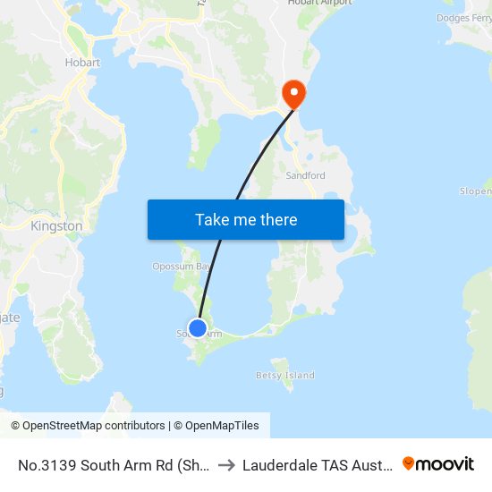 No.3139 South Arm Rd (Shops) to Lauderdale TAS Australia map