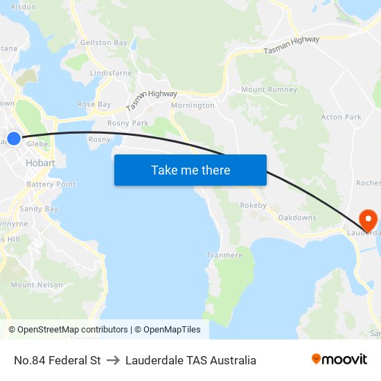 No.84 Federal St to Lauderdale TAS Australia map