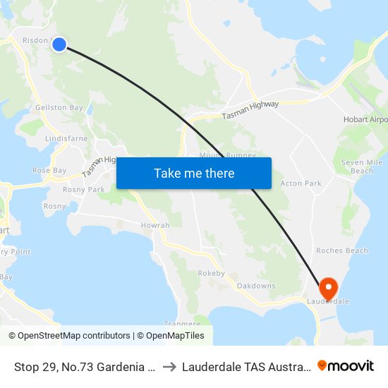 Stop 29, No.73 Gardenia Rd to Lauderdale TAS Australia map