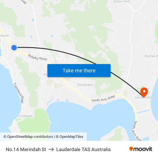 No.14 Merindah St to Lauderdale TAS Australia map