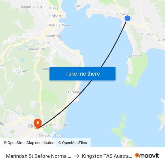 Merindah St Before Norma St to Kingston TAS Australia map