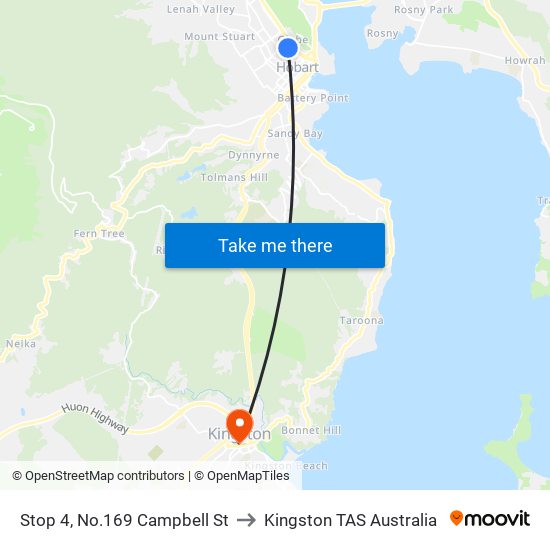 Stop 4, No.169 Campbell St to Kingston TAS Australia map