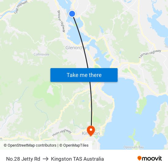 No.28 Jetty Rd to Kingston TAS Australia map