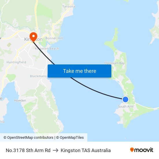 No.3178 Sth Arm Rd to Kingston TAS Australia map