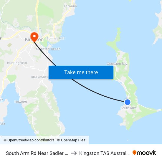 South Arm Rd Near Sadler Pl to Kingston TAS Australia map