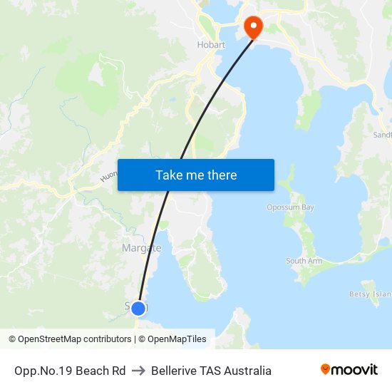 Opp.No.19 Beach Rd to Bellerive TAS Australia map