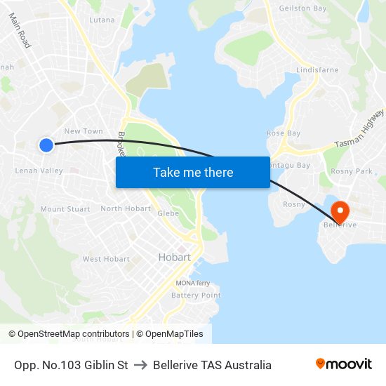 Opp. No.103 Giblin St to Bellerive TAS Australia map