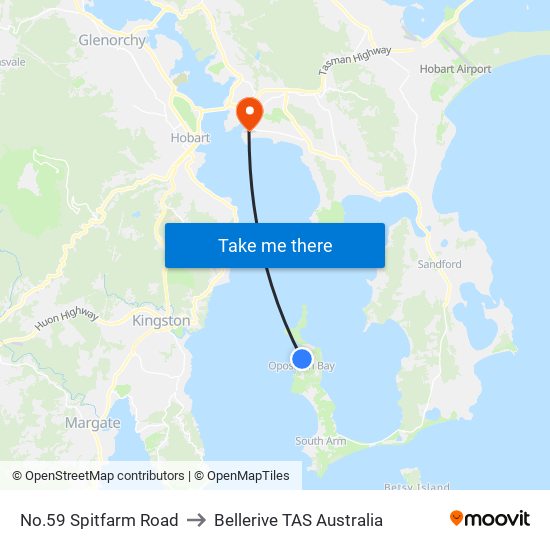 No.59 Spitfarm Road to Bellerive TAS Australia map