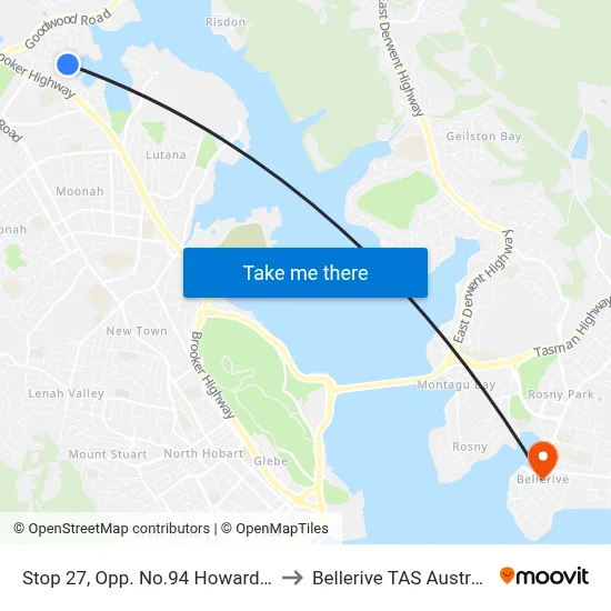 Stop 27, Opp. No.94 Howard Rd to Bellerive TAS Australia map