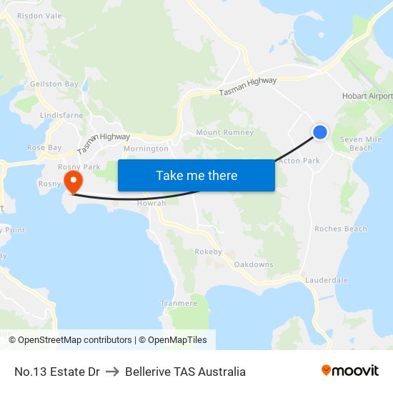 No.13 Estate Dr to Bellerive TAS Australia map