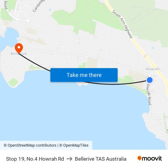 Stop 19, No.4 Howrah Rd to Bellerive TAS Australia map