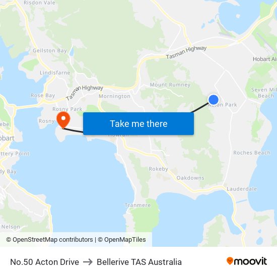 No.50 Acton Drive to Bellerive TAS Australia map