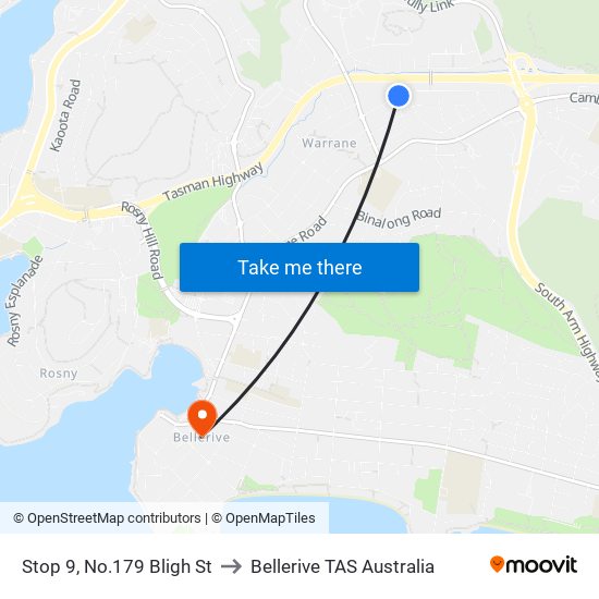 Stop 9, No.179 Bligh St to Bellerive TAS Australia map