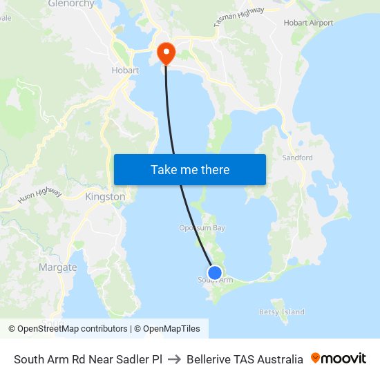 South Arm Rd Near Sadler Pl to Bellerive TAS Australia map