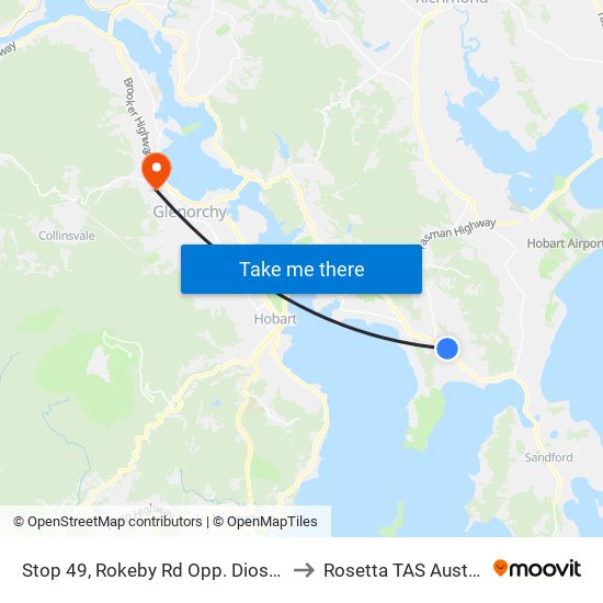 Stop 49, Rokeby Rd Opp. Diosma St to Rosetta TAS Australia map