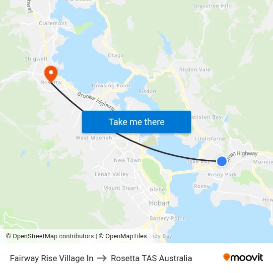 Fairway Rise Village In to Rosetta TAS Australia map