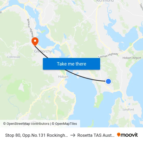 Stop 80, Opp.No.131 Rockingham Dr to Rosetta TAS Australia map