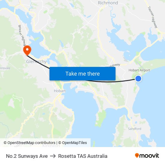 No.2 Sunways Ave to Rosetta TAS Australia map
