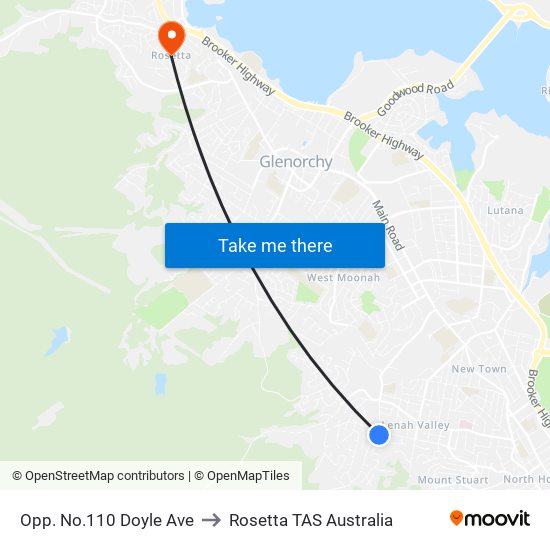 Opp. No.110 Doyle Ave to Rosetta TAS Australia map