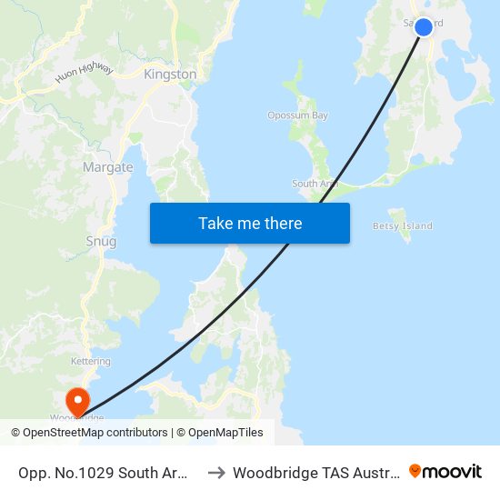 Opp. No.1029 South Arm Rd to Woodbridge TAS Australia map