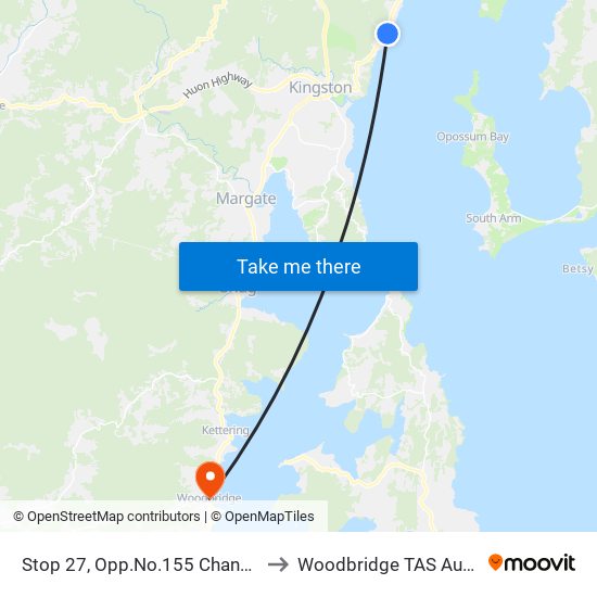 Stop 27, Opp.No.155 Channel Hwy to Woodbridge TAS Australia map