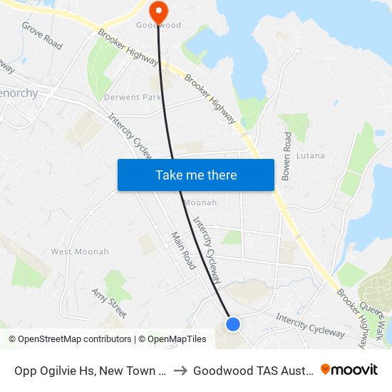 Opp Ogilvie Hs, New Town Road to Goodwood TAS Australia map