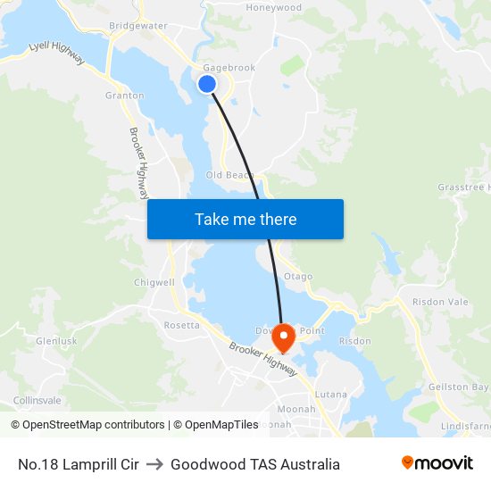 No.18 Lamprill Cir to Goodwood TAS Australia map