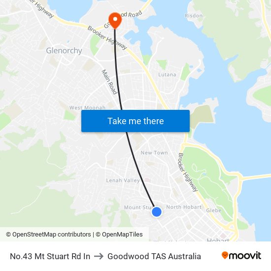 No.43 Mt Stuart Rd In to Goodwood TAS Australia map