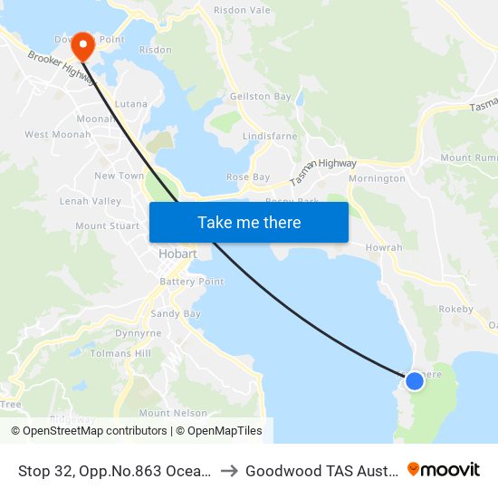 Stop 32, Opp.No.863 Oceana Dr to Goodwood TAS Australia map