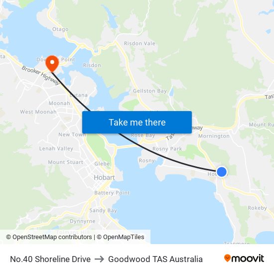 No.40 Shoreline Drive to Goodwood TAS Australia map