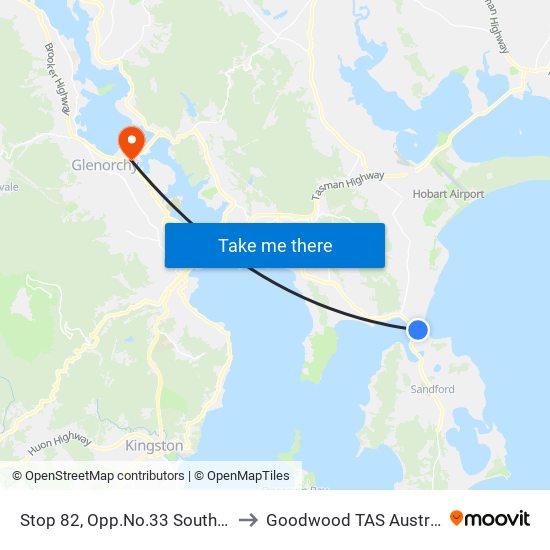 Stop 82, Opp.No.33 South Tce to Goodwood TAS Australia map