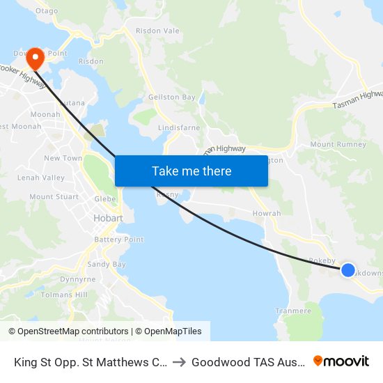 King St Opp. St Matthews Church to Goodwood TAS Australia map