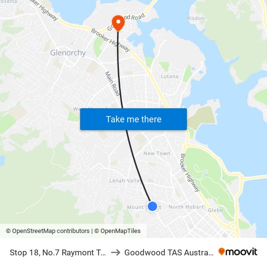 Stop 18, No.7 Raymont Tce to Goodwood TAS Australia map