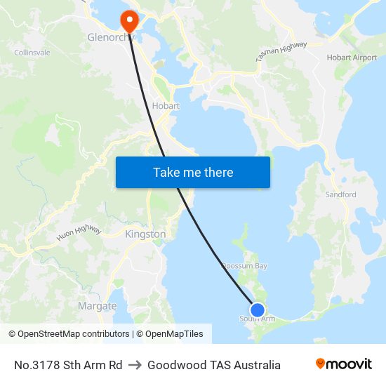 No.3178 Sth Arm Rd to Goodwood TAS Australia map