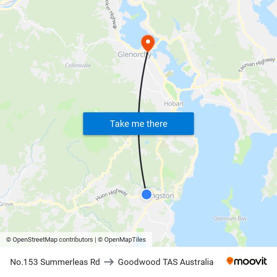 No.153 Summerleas Rd to Goodwood TAS Australia map