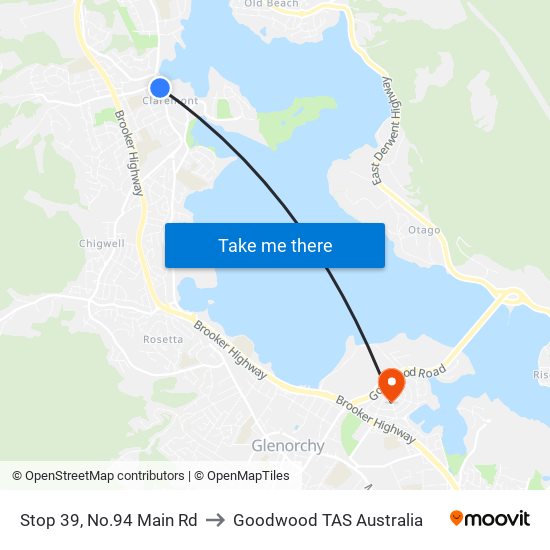 Stop 39, No.94 Main Rd to Goodwood TAS Australia map