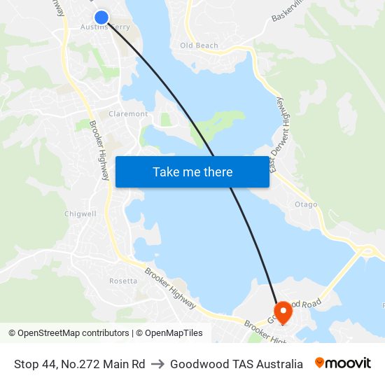 Stop 44, No.272 Main Rd to Goodwood TAS Australia map