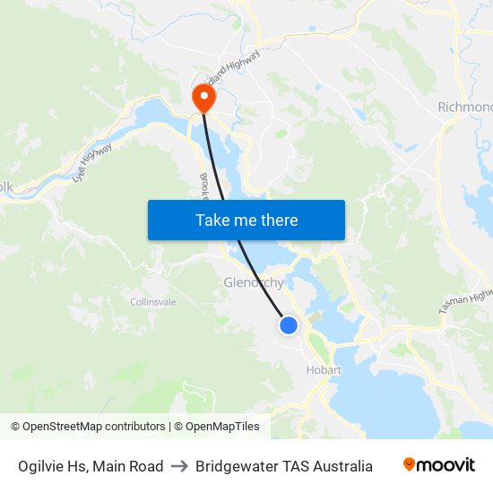 Ogilvie Hs, Main Road to Bridgewater TAS Australia map