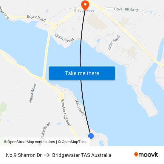 No.9 Sharron Dr to Bridgewater TAS Australia map