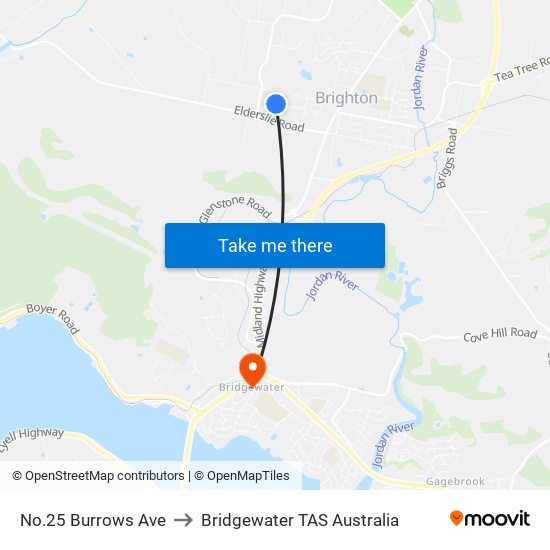 No.25 Burrows Ave to Bridgewater TAS Australia map