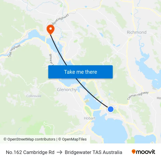 No.162 Cambridge Rd to Bridgewater TAS Australia map