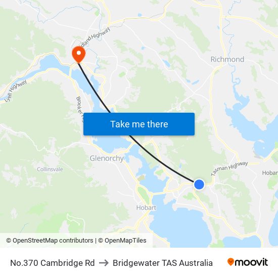 No.370 Cambridge Rd to Bridgewater TAS Australia map