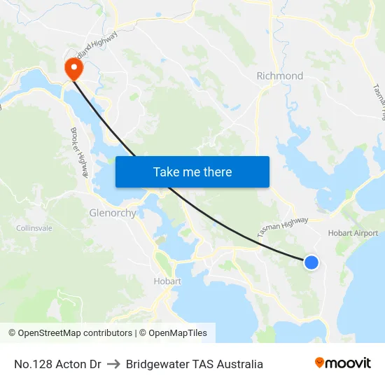 No.128 Acton Dr to Bridgewater TAS Australia map