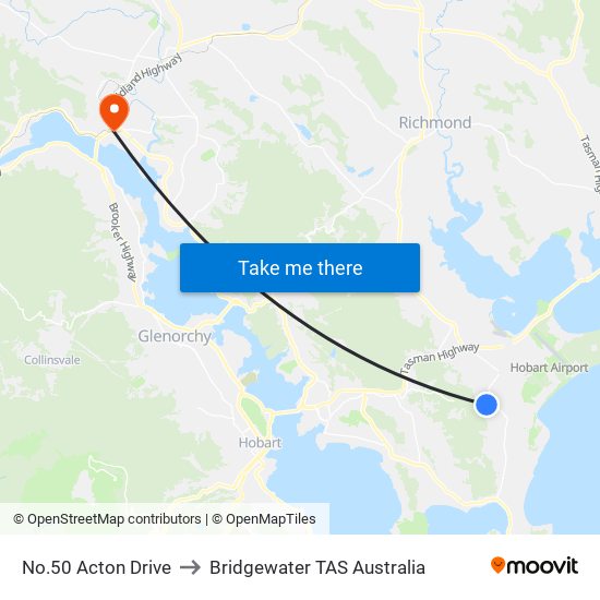 No.50 Acton Drive to Bridgewater TAS Australia map