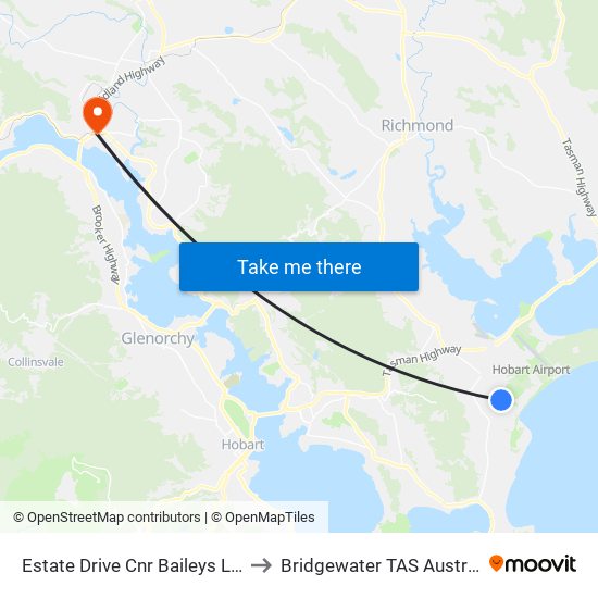 Estate Drive Cnr Baileys Lane to Bridgewater TAS Australia map